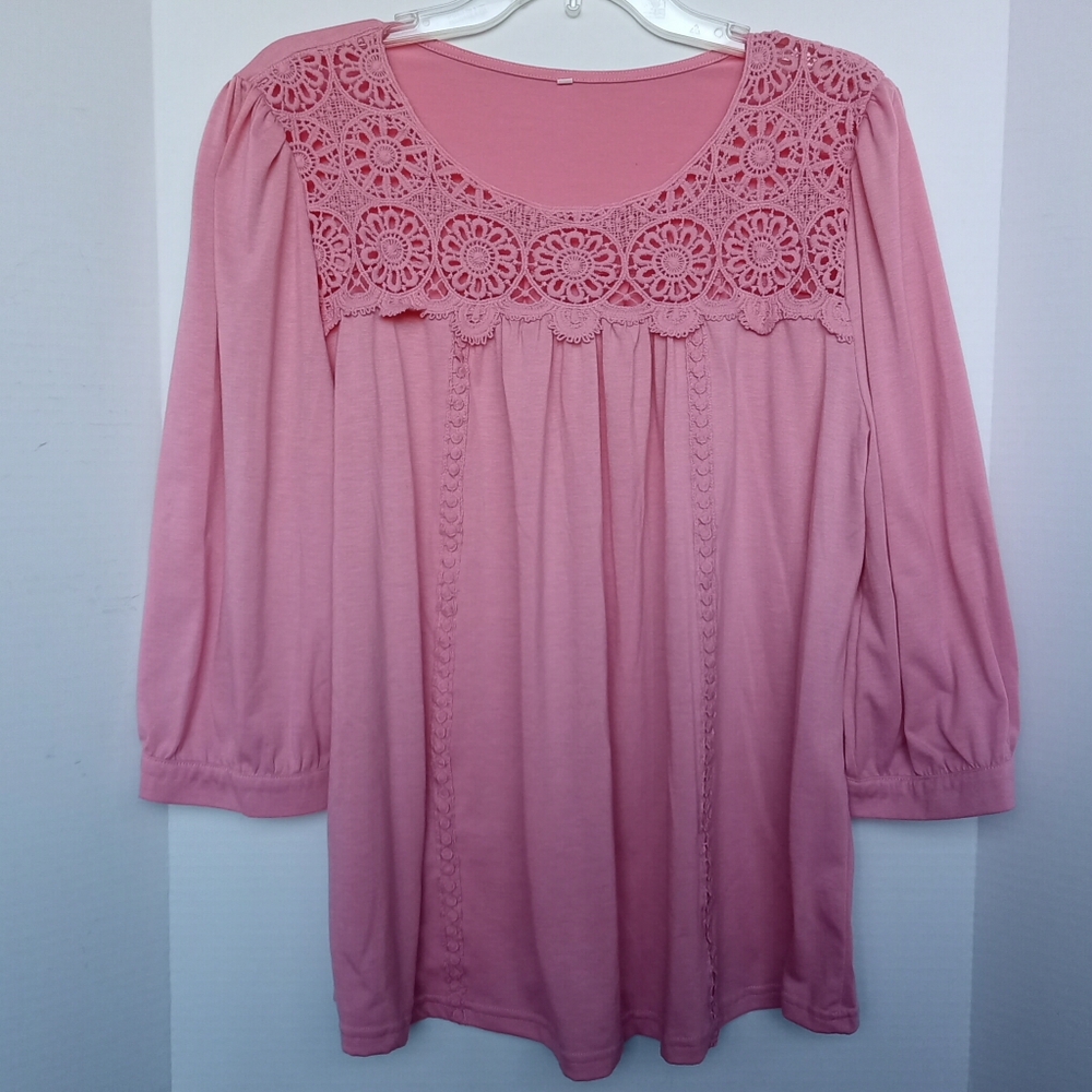 Pink Lace Women's Top